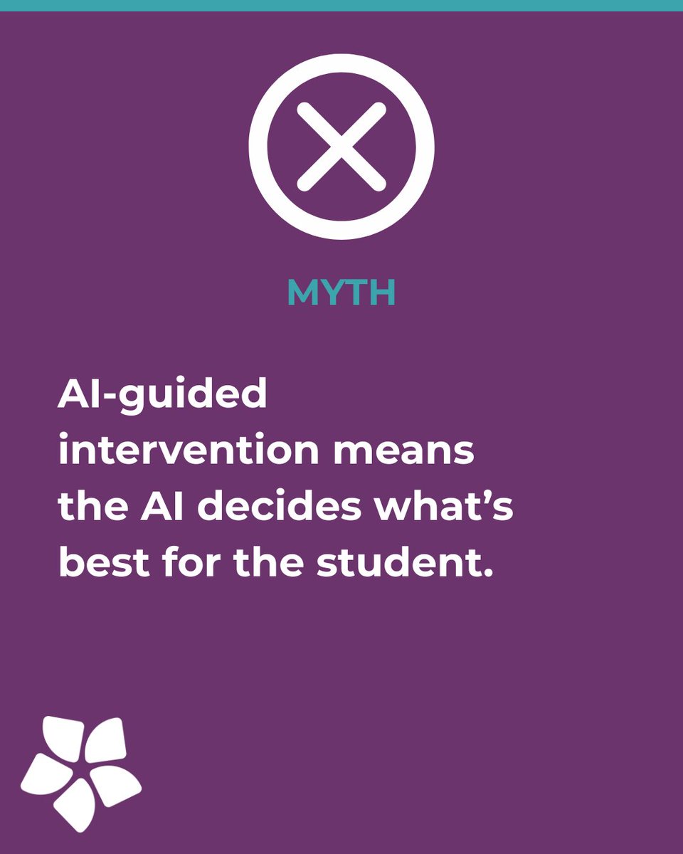 AllLearnersMath's tweet photo. AI-guided intervention doesn't mean handing decisions to the algorithm. With Intervention Pathways, a person always reviews and signs off first.

Stay up-to-date with where we are: https://t.co/VTOdxbCgYq

#InterventionPathways #ALN #AllLearnersNetwork https://t.co/GJBNMojOs6