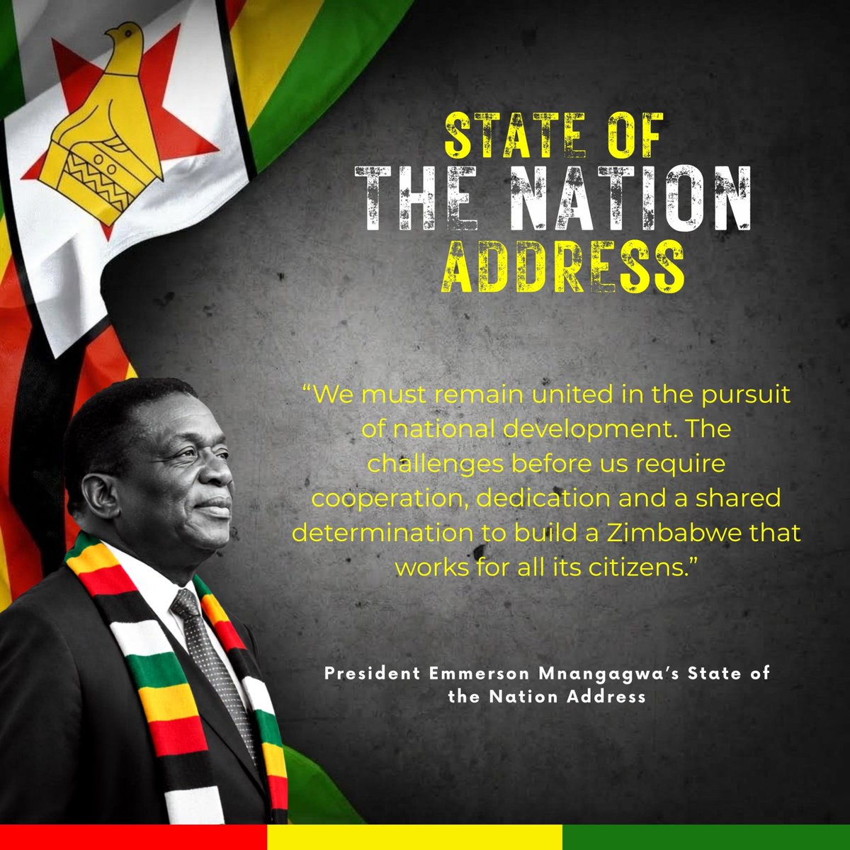 Saba2102's tweet photo. United in pursuit of national progress  President Emmerson Mnangagwa calls for cooperation and shared determination to build a Zimbabwe that works for every citizen. #ZIMSONA2026 https://t.co/rJsQhdM1V5