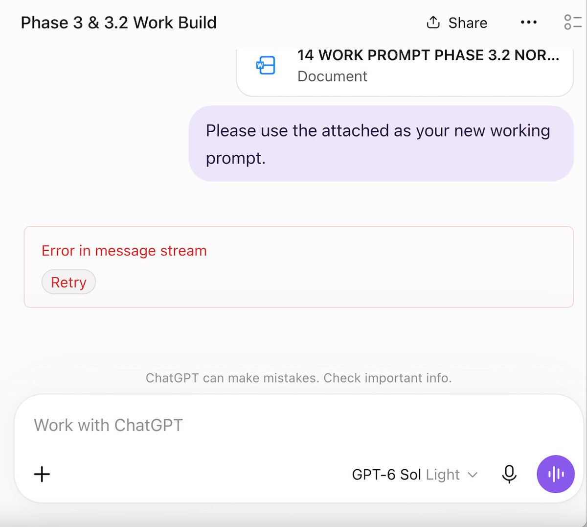 process_x's tweet photo. This seriously HAS to stop. I'm right in the middle of a build. It's a great product... When it actually WORKS. 

@OpenAI https://t.co/k8BJ97XGRQ