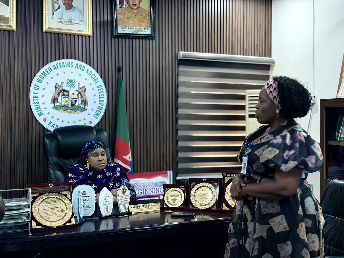 ESGBV_NG's tweet photo. Today, the EU Support to End Sexual and Gender-Based Violence (ESGBV) Programme paid an advocacy visit to the Commissioner of Women Affairs, Kaduna State, to continue conversations on strengthening the state's response to sexual and gender-based violence. https://t.co/rFs4CMKbCC