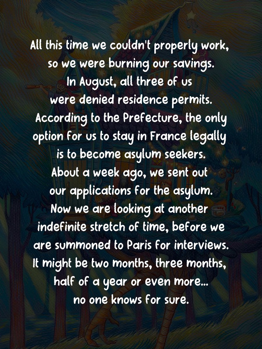 illustoryart's tweet photo. Long story short: I’m an asylum seeker in France now. 
I don’t know how long this process will take, but I still can’t officially work here. So I’m looking for any opportunity to earn money to be able to pay for rent and food. Please, read and share this post ❤️‍🩹 https://t.co/d1wuwRCSOY