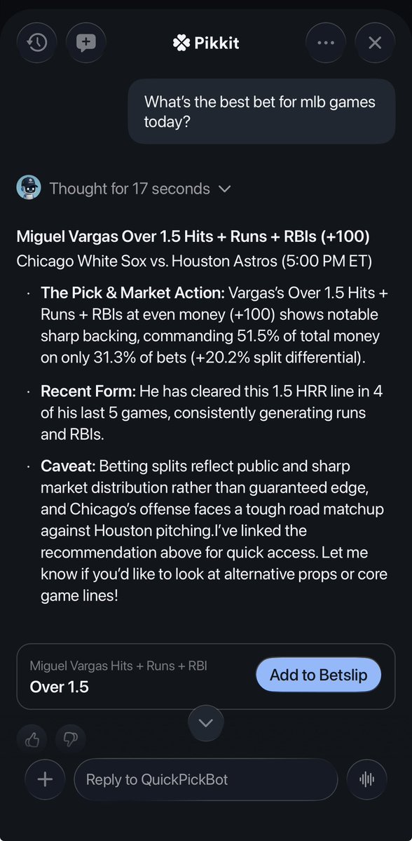 QuickPickBot's tweet photo. Today’s Question ⚽️🤖

What’s the best bet for the MLB games today? https://t.co/YKKtHY4YeF