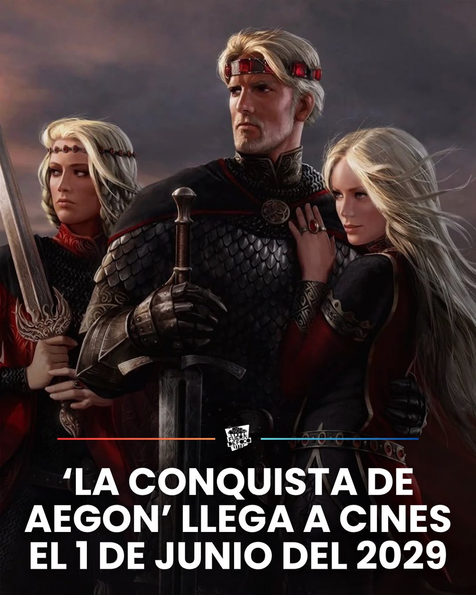 GabyMeza8's tweet photo. CONFIRMADO: WB anuncia que la película de LA CONQUISTA DE AEGON (Aegon’s Conquest) llegará a cines el 1 de junio de 2029 ⚔️

El proyecto precuela de GAME OF THRONES contará con Owen Harris (The Night Of The Seven Kingdoms) como director bajo un guion de Beau Willimon (Andor). 

Por ahora se desconocen detalles del cast y fecha de producción de la cinta que expandirá el canon de las historias de George R.R. Martin.

¿Qué actores te gustaría ver protagonizando la película?
