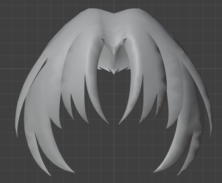 Cenas_chan's tweet photo. I'm currently working on Kyouka Shiraishi's bangs from the hentai *Energy Kyouka!!*. I've only managed to get this far; if anyone could help me finish the rest and turn it into an in Koikatsu mod, I would be truly grateful.
Blender file: https://t.co/et3JZjIA2v
 #Koikatsu  #mod https://t.co/y9kd4393jj