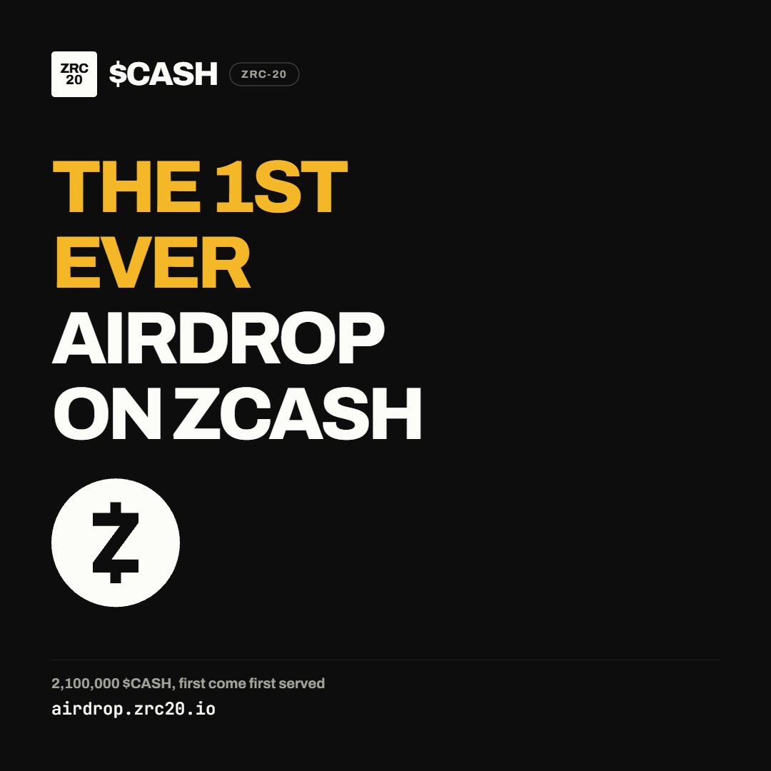 bitx2100's tweet photo. CAN WE CONFIRM THIS IS THE 1ST EVER AIRDROP TO HAPPEN ON ZCASH ? 👀🥳