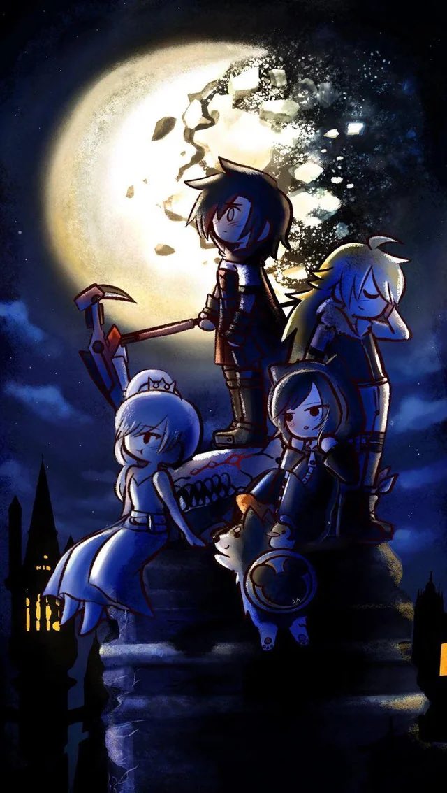 jaYTgameNews's tweet photo. (Art made by @AG_Nonsuch) 
This looks familiar. #RubyRose #WeissSchnee #BlakeBelladonna #YangXiaoLong #RWBY https://t.co/g7dzadG9pt