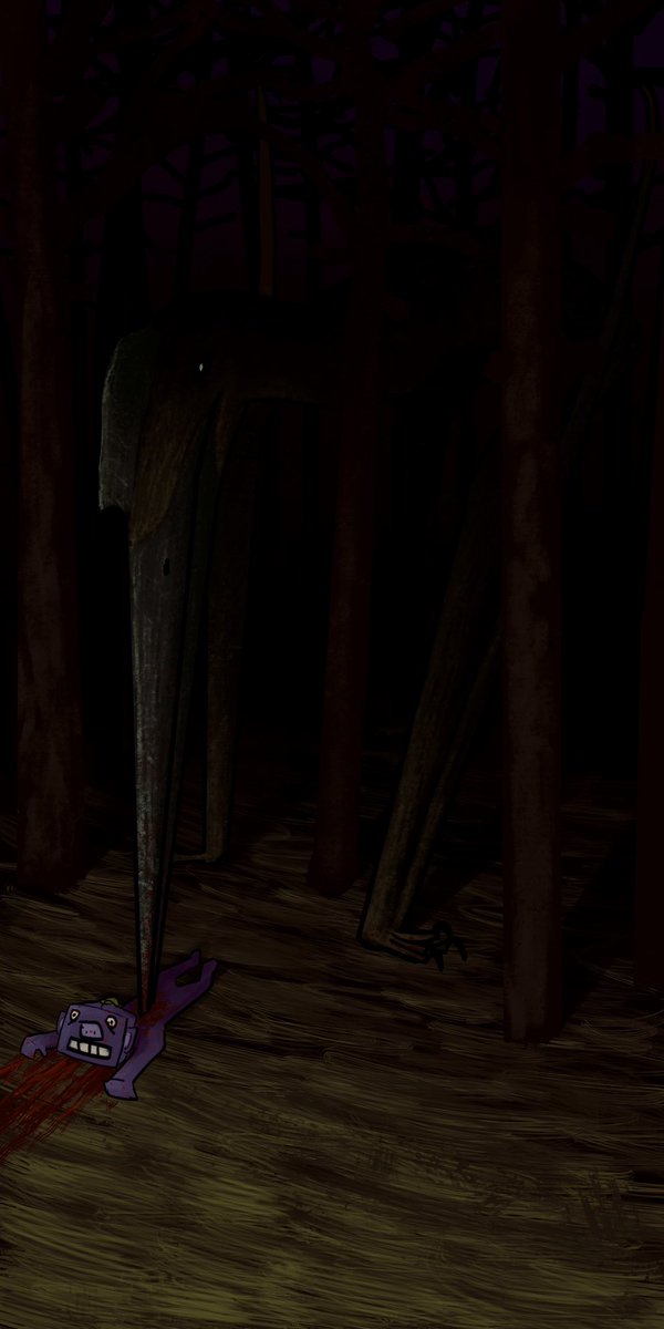 cyh_paleoart's tweet photo. feeding him to my giraffe stork in the woods https://t.co/hYryfhwOk3