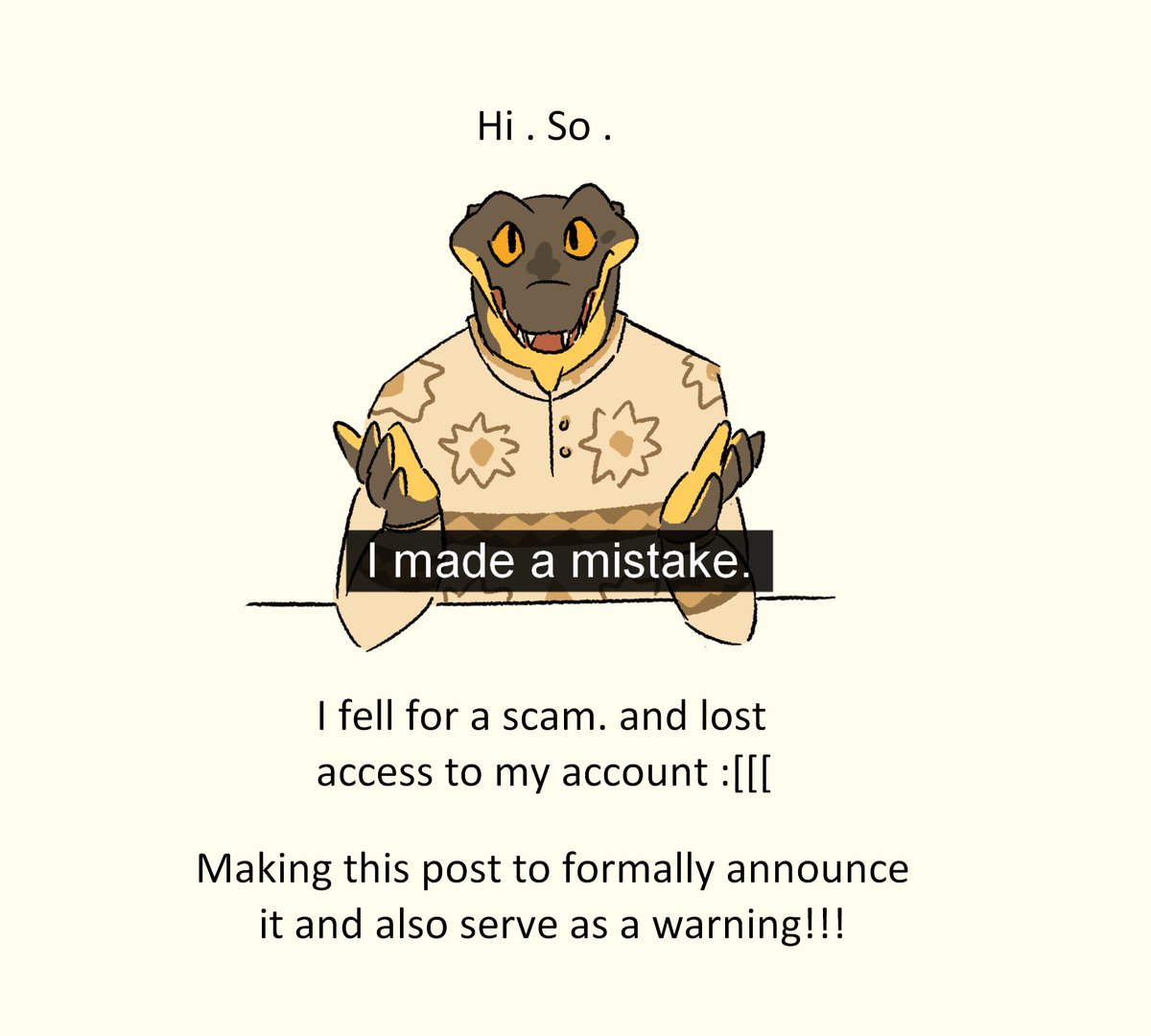 tonyofthestars's tweet photo. Ive come to make an announcement💔
Watch out for scammers!! Stay safe yall!!! https://t.co/5tRIm09aUp