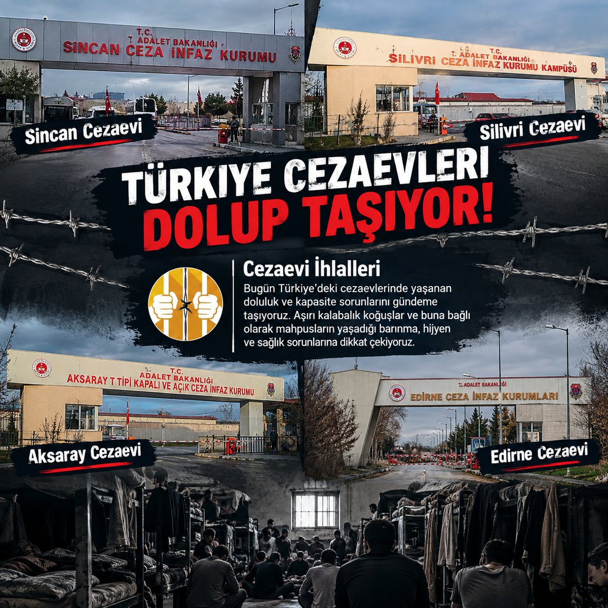 cezaeviihlaller's tweet photo. Cezaevleri dolup taşıyor. 

Geçtiğimiz günlerde tutuklanan gazeteci Tuğba Tekerek, Sincan Cezaevi'ndeki aşırı doluluk nedeniyle tuvaletin önünde yerde yatanlar var. 

Cezaevleri DolduTaştı https://t.co/As7b39llKq