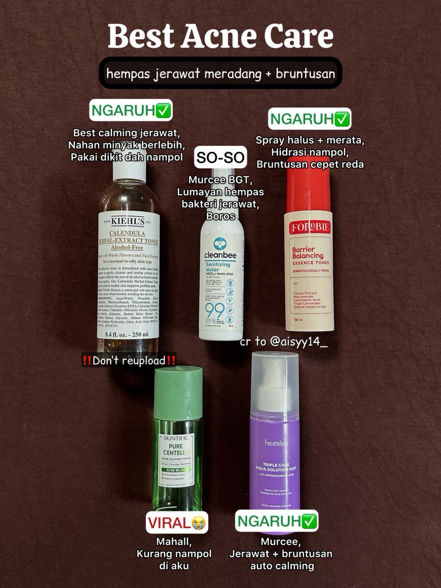 FelixQuertiw's tweet photo. Toner Recommendations “Based on Your Skin Condition” ‼️➡️. https://t.co/Mzu0XJKlCk