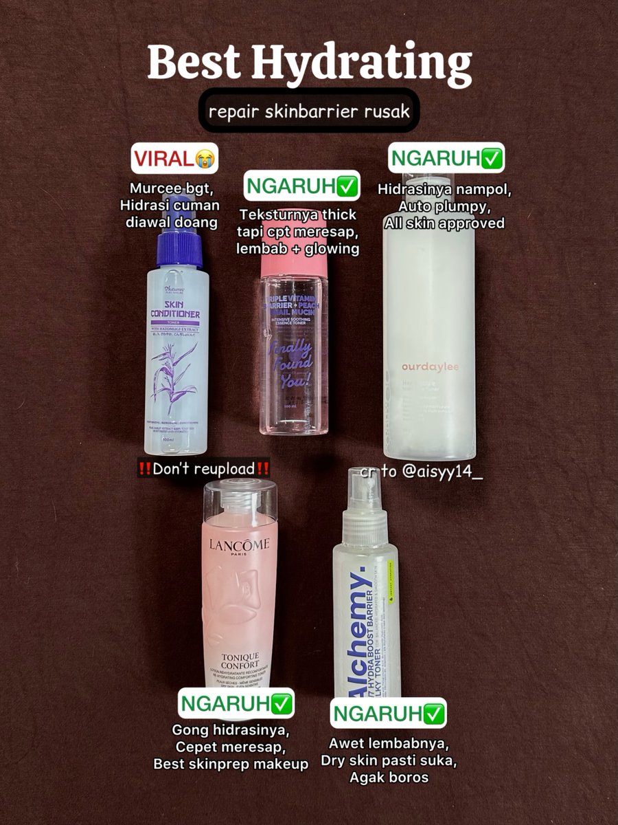 FelixQuertiw's tweet photo. Toner Recommendations “Based on Your Skin Condition” ‼️➡️. https://t.co/Mzu0XJKlCk