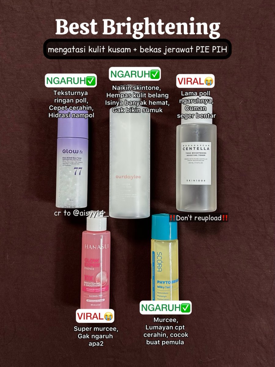 FelixQuertiw's tweet photo. Toner Recommendations “Based on Your Skin Condition” ‼️➡️. https://t.co/Mzu0XJKlCk