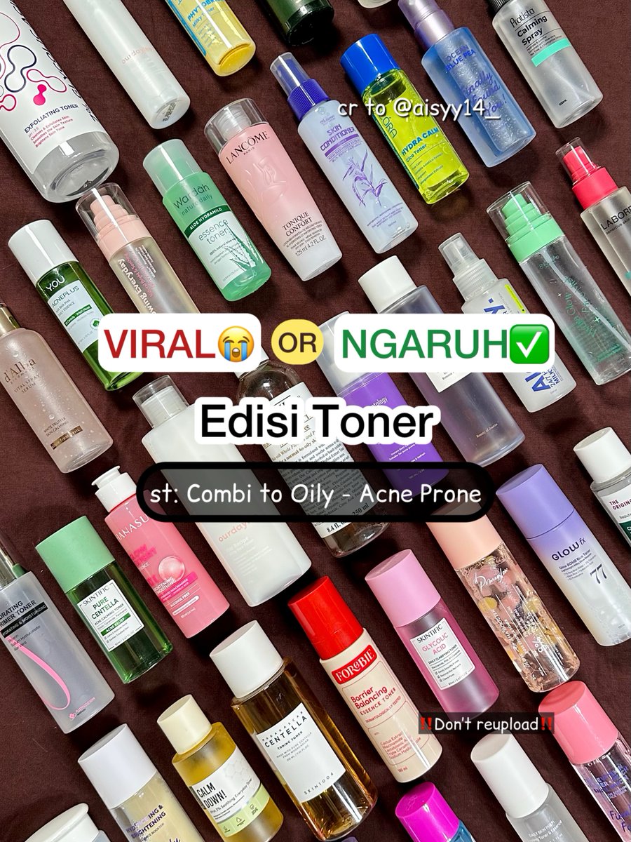 FelixQuertiw's tweet photo. Toner Recommendations “Based on Your Skin Condition” ‼️➡️. https://t.co/Mzu0XJKlCk