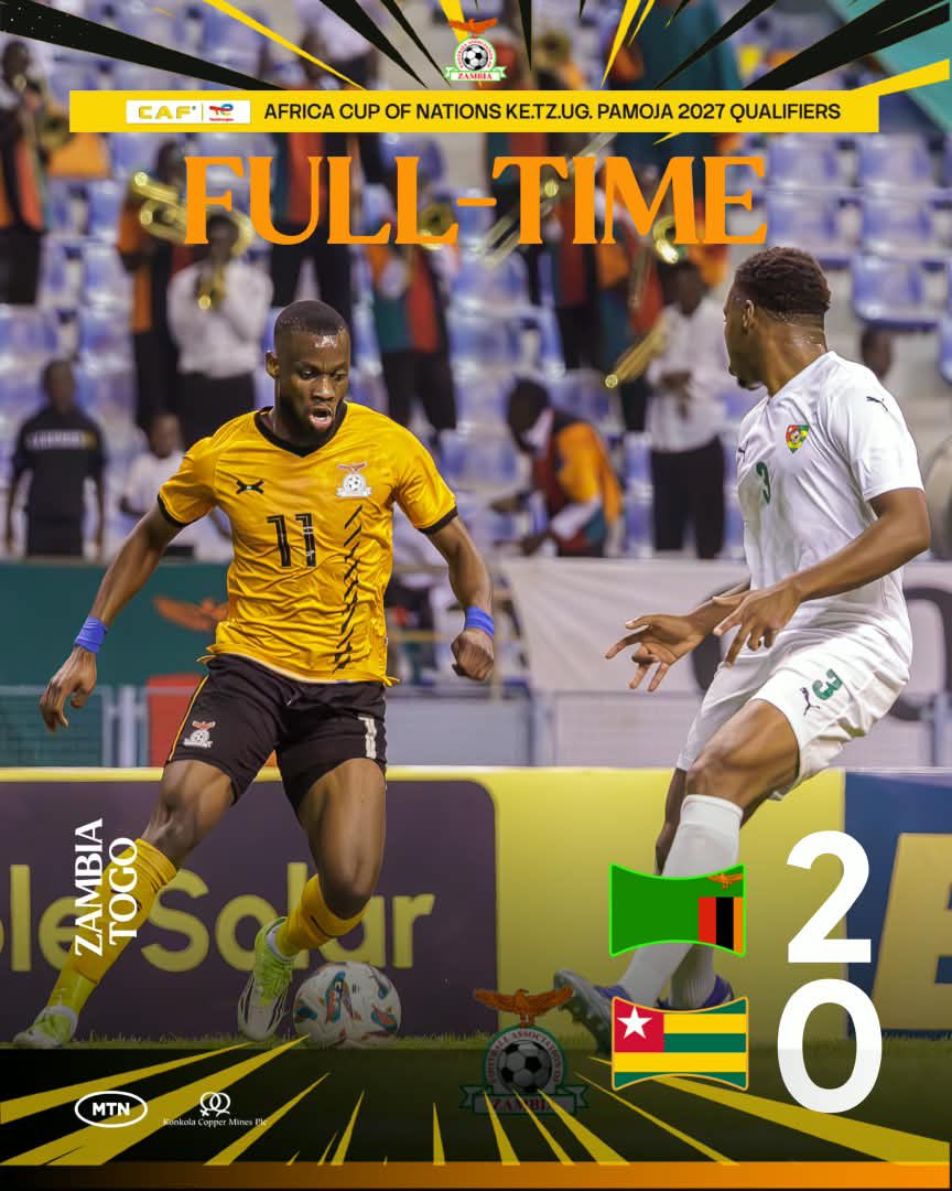FAZFootball's tweet photo. VICTORY AT HOME! 

#WeAreChipolololo #FAZfootball #FTF#PAMOJA2027 #AFCON2027 https://t.co/o9MO7ONTQy