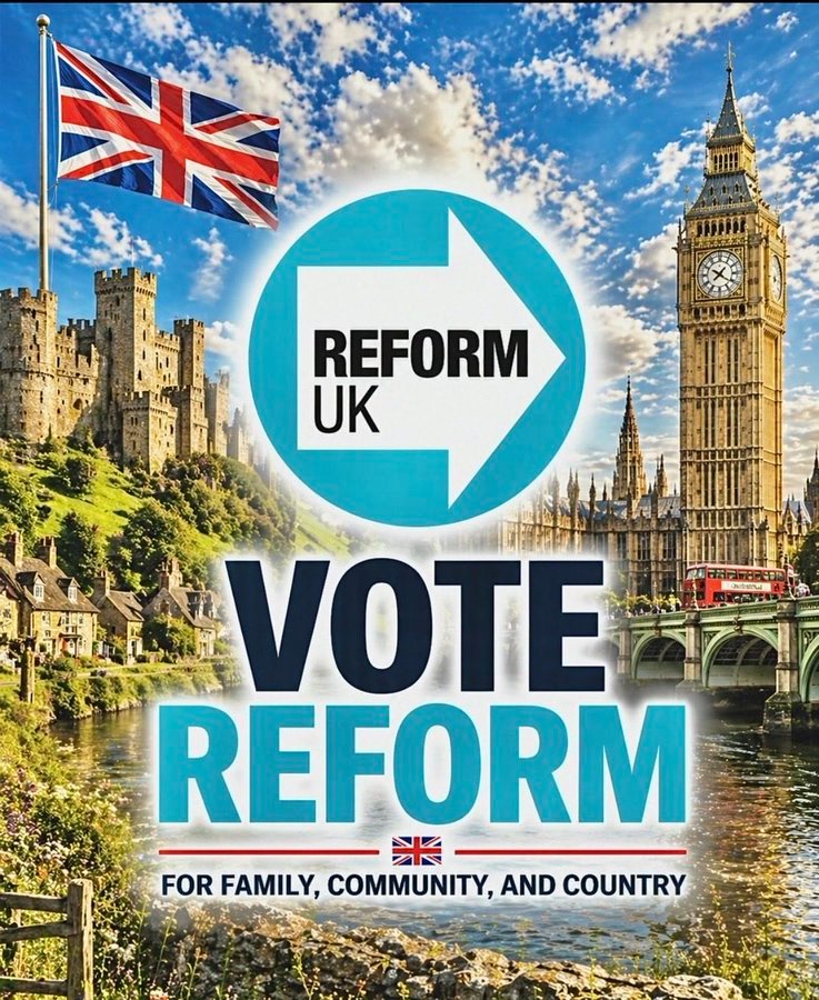 JanetOulag92058's tweet photo. REFORM SUPPORTERS , PLEASE REMEMBER THE FOLLOWING ….

WHATEVER THE POLLS MAY SAY, PLEDGE YOURSELF TO DO THE FOLLOWING…

ACTUALLY VOTE IN COUNCIL ELECTIONS, GENERAL ELECTION, NEVER BE COMPLACENT OR APATHETIC.

KEEP BEATING THE DRUM TO POST THE TRUTH FAR AND WIDE. https://t.co/jHy3vBZ5Ek