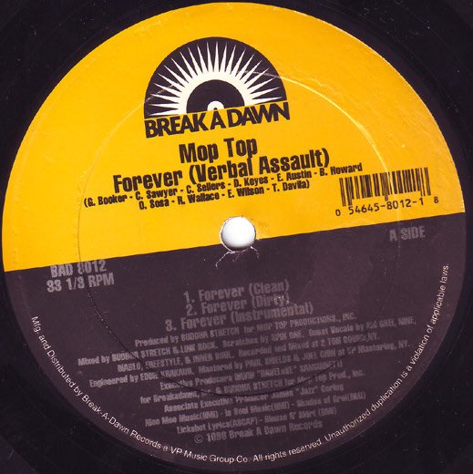 Djservuno's tweet photo. Mop Top
“Forever”
Feat. Big Grei, Diablo, Freestyle, Inner Soul &amp; Nine
Produced by Buddha Stretch
Break A Dawn Records
1996 https://t.co/4qs9PlGi3h