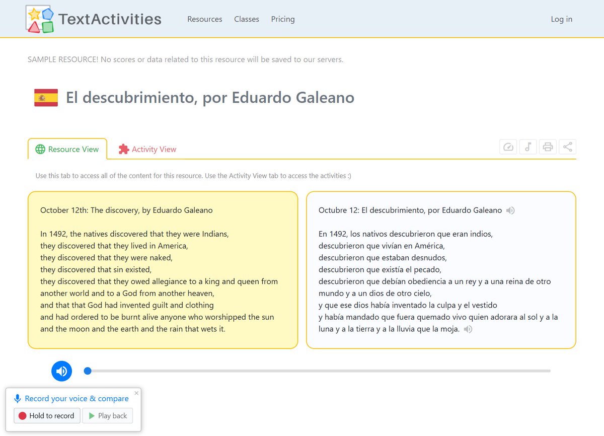 MartinLapworth's tweet photo. ๐ช๐ธ Spanish resource for October 12th ๐๐๐
https://t.co/m6fTS3u4dD
#mfltwitterati #langchat #mflchat #flteach https://t.co/K5RGactSx6