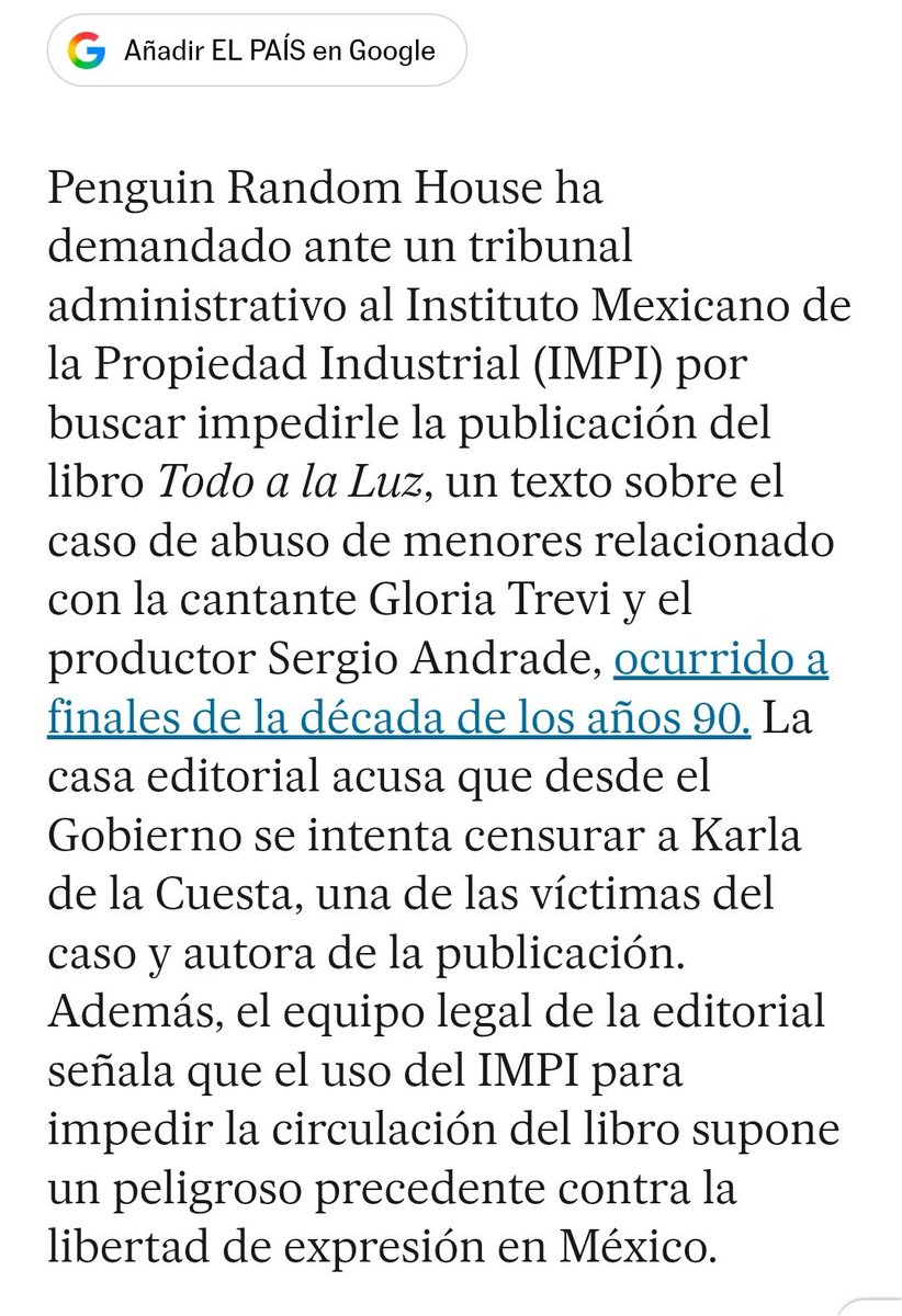 Arouet_V's tweet photo. Este caso es otro ejemplo de censura del gobierno federal. Lo más indignante es que lo hace para que no se ventilen casos atroces en los que, esta investigación, involucra a Gloria Trevi (@GloriaTrevi). https://t.co/l2o52hNnLd