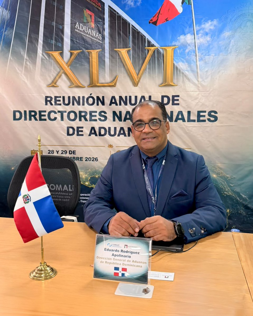 aduanard's tweet photo. 🇩🇴 Seguimos fortaleciendo nuestra presencia y cooperación en la región.

Participamos en la XLVI Reunión Anual de Directores Nacionales de Aduanas del COMALEP, que se celebra en Nuevo Laredo, México, con la representación de nuestro asesor general, Eduardo Rodríguez, https://t.co/su3skvKi3L