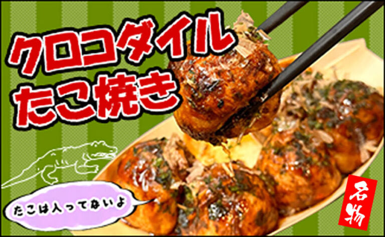 niirepjp's tweet photo. 名物!クロコダイルたこ焼き
ワニ肉100%使用！見た目は普通のたこ焼きですが、たこの代わりにワニの肉が！ワニの肉は、白身で鶏肉のよう。意外にもクセはないので食べやすいのが特徴。 なかなか食べられない珍味を是非お召し上がりください。
#ニイレプ　#ニイガタレプ　#新潟レプ　#爬虫類　#レオパ https://t.co/O4DNvcH5Tf