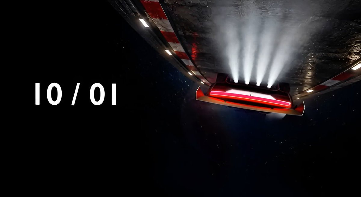 NotATeslaApp's tweet photo. What if the image of the @Tesla Roadster isn't actually upside down, but the vehicle is actually driving on the ceiling, thanks to the new patent that sticks the vehicle to the road.

It explains the use of the I0/0I date, which is the same date upside down. https://t.co/ac73syPbwm