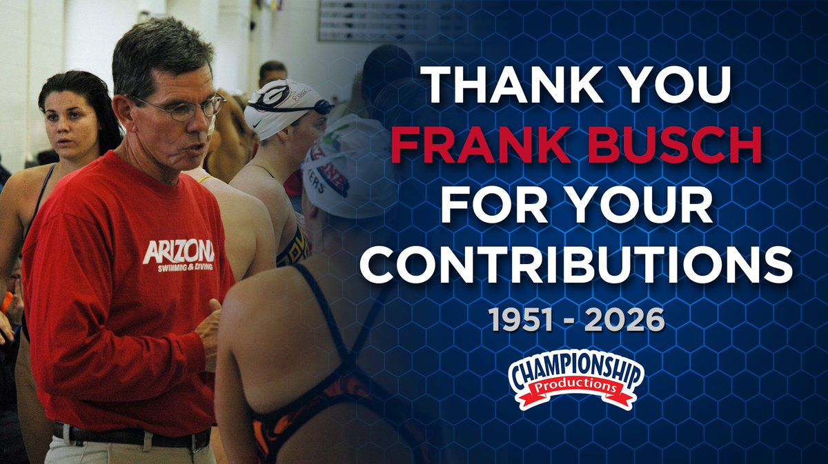 ChampProduction's tweet photo. #RIPFrankBusch We are grateful to have worked with Hall of Fame @ArizonaSwimDive  & @USASwimming  coach Frank Busch on several coaching videos over the years; Coach Busch was an incredible teacher, mentor, coach & we are grateful for his contributions and commitment! So much gratitude for everything he gave to the sport of swimming! He will be greatly missed!🙏&❤️to the Busch family & all of his former colleagues and swimmers!!