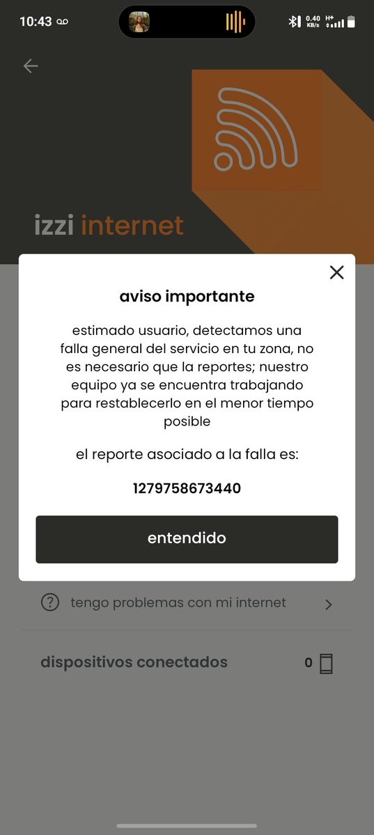 EdhelAranel's tweet photo. Desde ayer no tengo servicio
@izzi_mx, aún no hay solución? https://t.co/Jwln5x7IVG