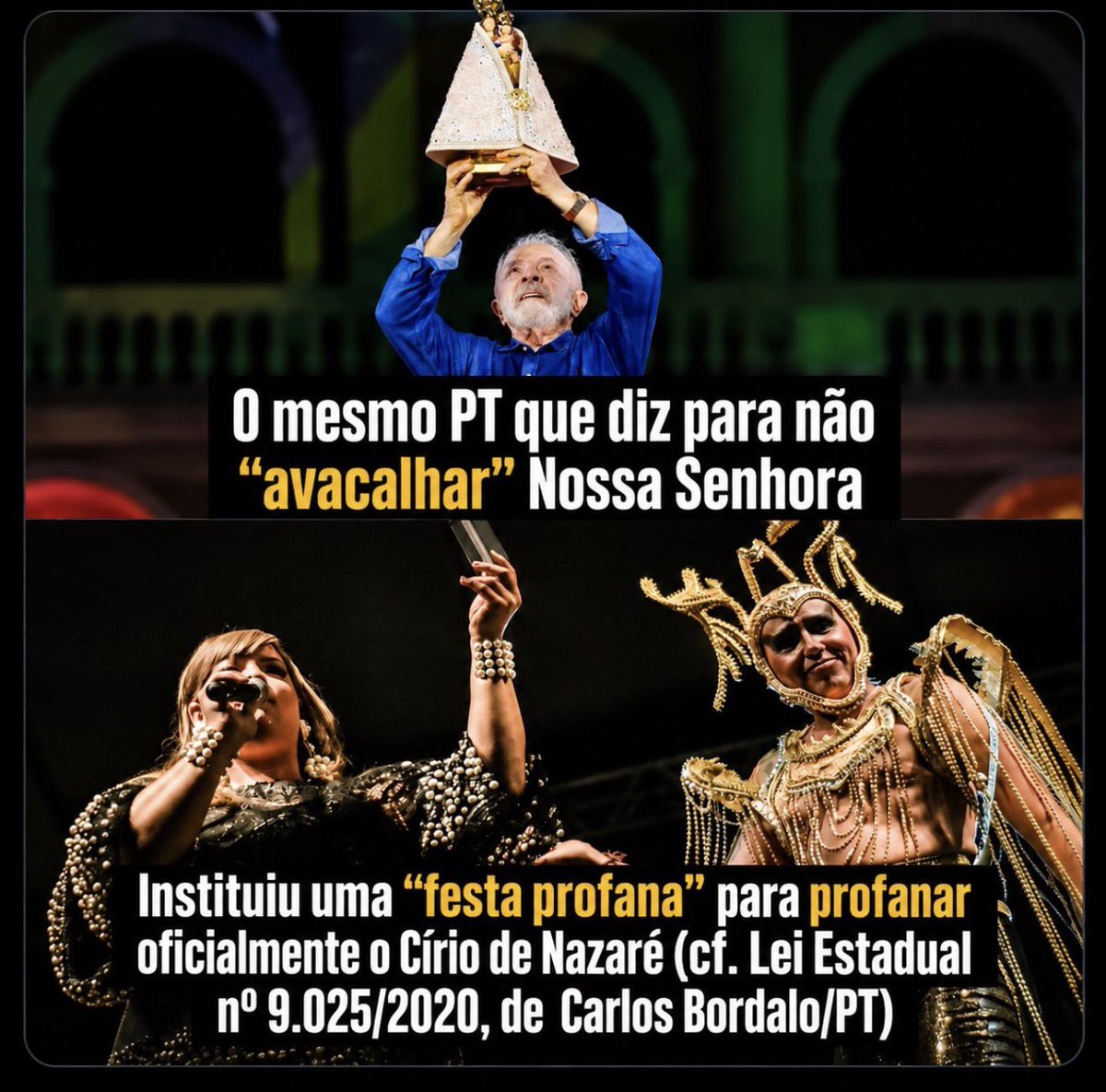 catholicissimus's tweet photo. Quem é do Pará já sabe:
Lula é o candidato do ABORTO e INIMIGO da Igreja Católica.
Ele vai indicar 4 ministros pró-aborto pro STF (como Barroso e Rosa Weber).
Em 2023, Dom Alberto colocou bandeiras “Não Ao Aborto” em todas as igrejas durante o Círio de Nazaré.
#LulaNunca https://t.co/bvYosgirY2