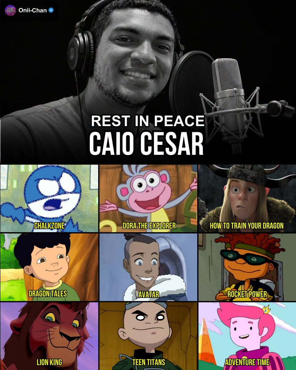 oniichanph's tweet photo. Dragon Tales and Lion King Voice Actor Caio Cesar Passed Away Eleven Years Ago Today at Just 27 🕊️

Remembering a young legend gone too soon 🙏

Caio César built an impressive career while still incredibly young, becoming part of the childhood of countless Brazillian viewers through some of animation’s most memorable characters.

Fans heard him as the Brazilian voice dub behind
Sokka - Sokka
Boots - Dora the Explorer
Snap - Chalkzone
Max - Dragon Tales 
Tuffnut Thorston - How to Train Your Dragon
Otto Rocet - Rocket Power
Kovu - Lion King
Gizmo - Teen Titans
Prince Gumball - Adventure Time
and many more

His life was tragically short, but the characters he helped bring to life gave his voice a legacy that continues long after him.

Rest in paradise, Caio César 🕊️