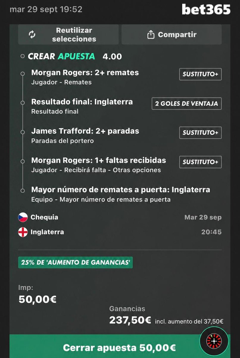 Al_FunnyBets_'s tweet photo. •Morgan Rogers:Esta temporada promedia 2.3 remates y 1.8 faltas recibidas por 90 min. Su posible cambio es Jude Bellingham. 
•James Trafford: Chequia promedia 3.8 tiros a puerta como local. 
•Inglaterra gana &amp; + Remates a puerta: casi el doble de tiros a puerta  que su rival. https://t.co/10OV0D2WgM