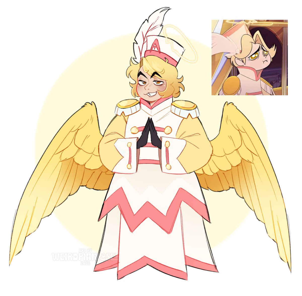 weirdpinkrosee's tweet photo. Abel my boy!!!💛(stylized sheet/redesign-ish) #hazbinhotel #hazbinhotelabel https://t.co/5Lns7OddwG