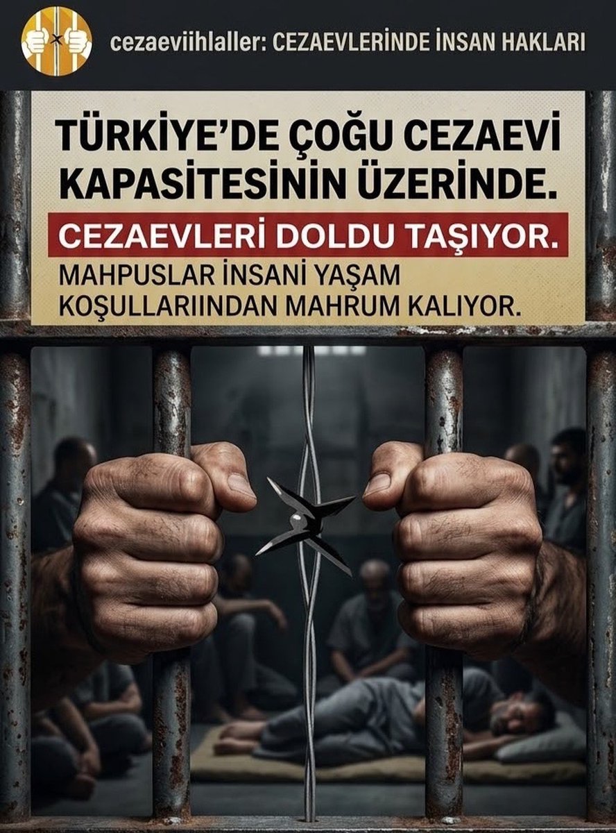 KalemlikKu79230's tweet photo. AMAN ALLAH'ım ŞU HÂLE BAKIN: 

TÜRKİYE CEZAEVLERİ DOLUP TAŞIYOR!

Kapasite: 304.278

Mevcut mahpus sayısı: 434.681

Kapasitenin 130.403 kişi üzerinde bir yük var.

Bu artık yalnızca bir cezaevi sorunu değil.

Bu, açık bir insan hakları sorunudur.

Cezaevleri DolduTaştı
#hisse https://t.co/24l6iWfbPQ