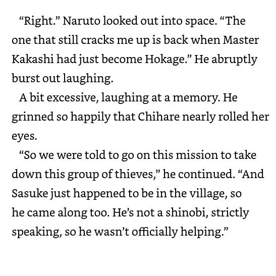 sakusasusaku's tweet photo. I believe they were already officially dating before Naruto’s wedding. That’s why he sent the letter to Sakura. Also, in Naruto Retsuden, Naruto mentioned that during the Blank Period, Sasuke tagged along on a mission that wasn’t even his, but Naruto, Sakura, Shino, and Kiba’s.- https://t.co/VEOIRopWcL