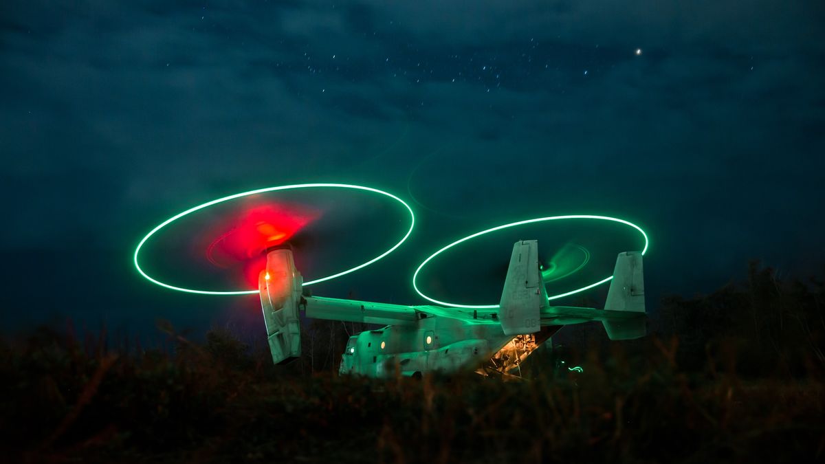 PASU_MATRIX's tweet photo. V-22 Osprey After Dark. https://t.co/FSbmB50I8e