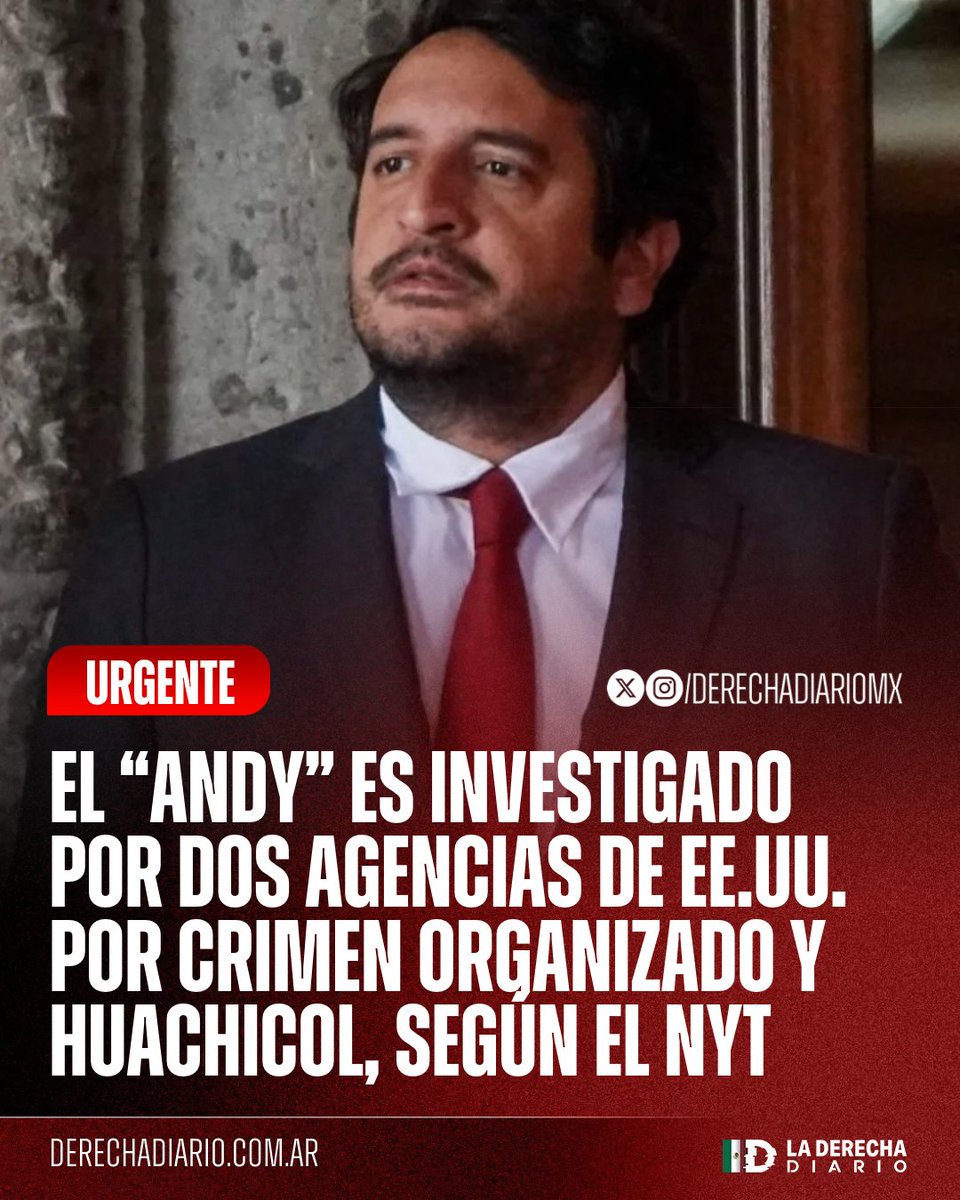 DerechaDiarioMX's tweet photo. 🚨🇲🇽🇺🇸 | URGENTE — VIENEN POR ÉL: Según el NYT, el hijo de AMLO, "El Andy", es investigado por dos agencias de Estados Unidos que lo acusan por crimen organizado y huachicol. Según el medio estadounidense, ambas agencias analizan anunciar acciones en su contra. https://t.co/PPOaqff4Up