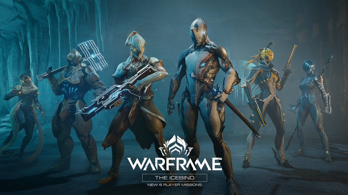 PlayWarframe's tweet photo. Our new six-player mode (formerly Glacial Defiance) has a new release date AND a new name!

Get ready for THE ICEBIND, coming to #Warframe on October 7. https://t.co/PLLgAZTlKW https://t.co/73rMkESyjr