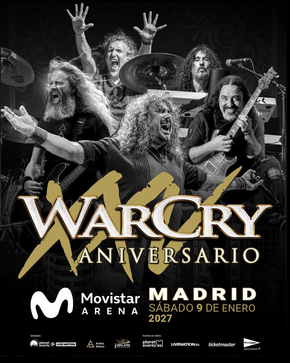 noxpressmx's tweet photo. 👑 @WarCryOficial  celebra 25 años de trayectoria en el Movistar Arena de Madrid.

La emblemática banda asturiana de heavy/power metal presentará su nuevo álbum "Entre la Niebla" y repasará sus grandes éxitos este 9 de enero. ⚔️🔥

🎟️ Boletos ya a la venta https://t.co/1lDS6TnrIH @TicketmasterES @elcorteingles & https://t.co/OUhgOfzNHc

#NOX #WarCry #HeavyMetal  @LiveNationES