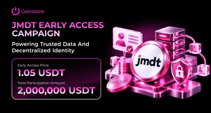 razuali753's tweet photo. JMDT Early Access is LIVE【Sep 23】
🚀 JMDT Early Access is Live on Coinstore
🔥 Get early access to $JMDT, the native token of Truth Layer
Key Details:
 🔹 Price: 1.05 USDT
 🔹 Total Participation: 2,000,000 USDT
 🔹 Ends: Sep 27, 18:00 (UTC+8)
 🔹 Listing: Sep 28, 16:00 (UTC+8) https://t.co/dnL9QiIFU5