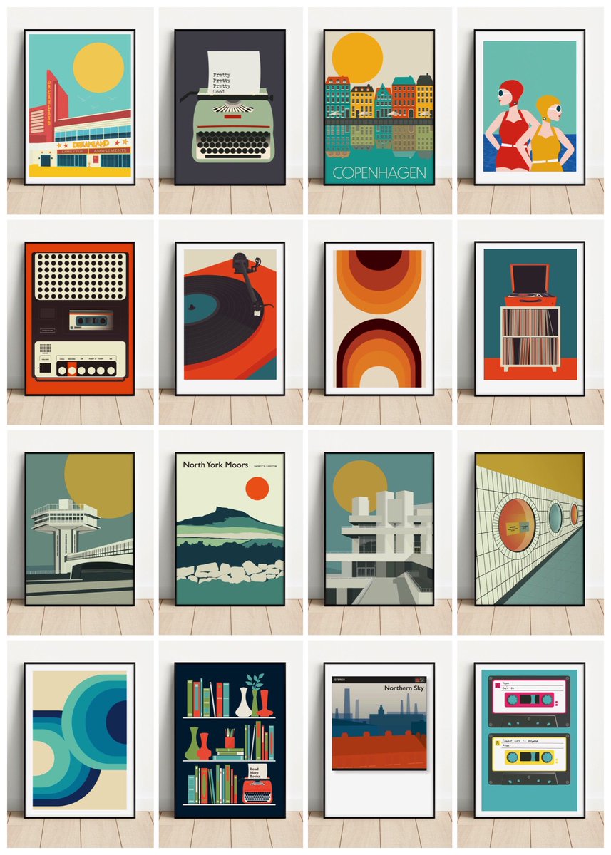 GailMyerscough's tweet photo. I’m Gail, a one woman (and a feline assistant) business, based in Manchester.
I create prints, homewares, T-shirts &amp; cards inspired by midcentury design, music and architecture. 
Have a look https://t.co/NHvDYCixD4 https://t.co/z1wrbPru8l