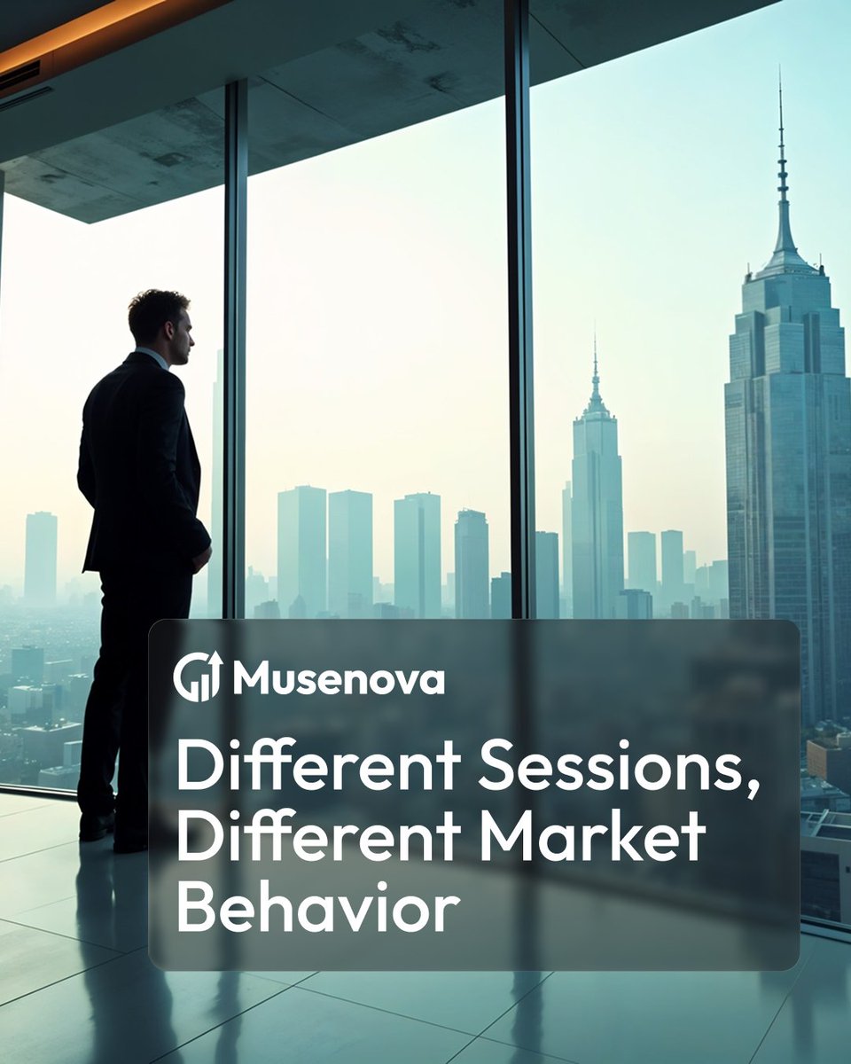 musenovalive's tweet photo. Different sessions, different market behavior. 📊

Liquidity, activity, spreads, and volatility can shift as major markets open, close, and overlap.

Understanding session dynamics adds useful context for trading decisions.

#Musenova #TradingSessions https://t.co/a5vI7w8suQ