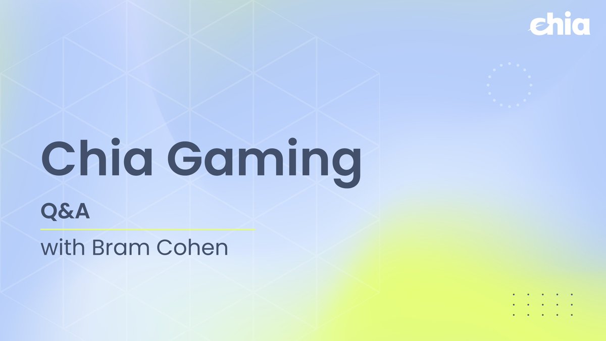 chia_project's tweet photo. Two days out: Chia Gaming Q&A with Bram.

CalPoker. Space Poker. Krunk. State channels. What the beta can do today, and what’s still coming.

Thursday, Oct. 1 @ 11am PT — join us and bring your questions. Link in the comments.
