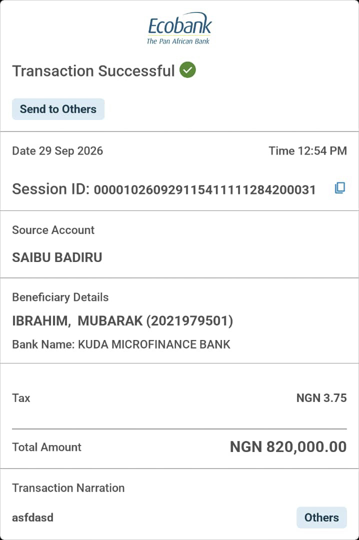 GabrielAdedara's tweet photo. 3/3....Please, we need guidance on the appropriate steps to take and assistance in recovering the ₦820,000. I have attached the transaction receipt here
@officialEFCC  @ecobank_nigeria  @GroupEcobank  @cenbank @FinMinNigeria @olayemicardoso1 @BashirAhmaad @OlaOlukoyede_ https://t.co/3AjTlrxIgI