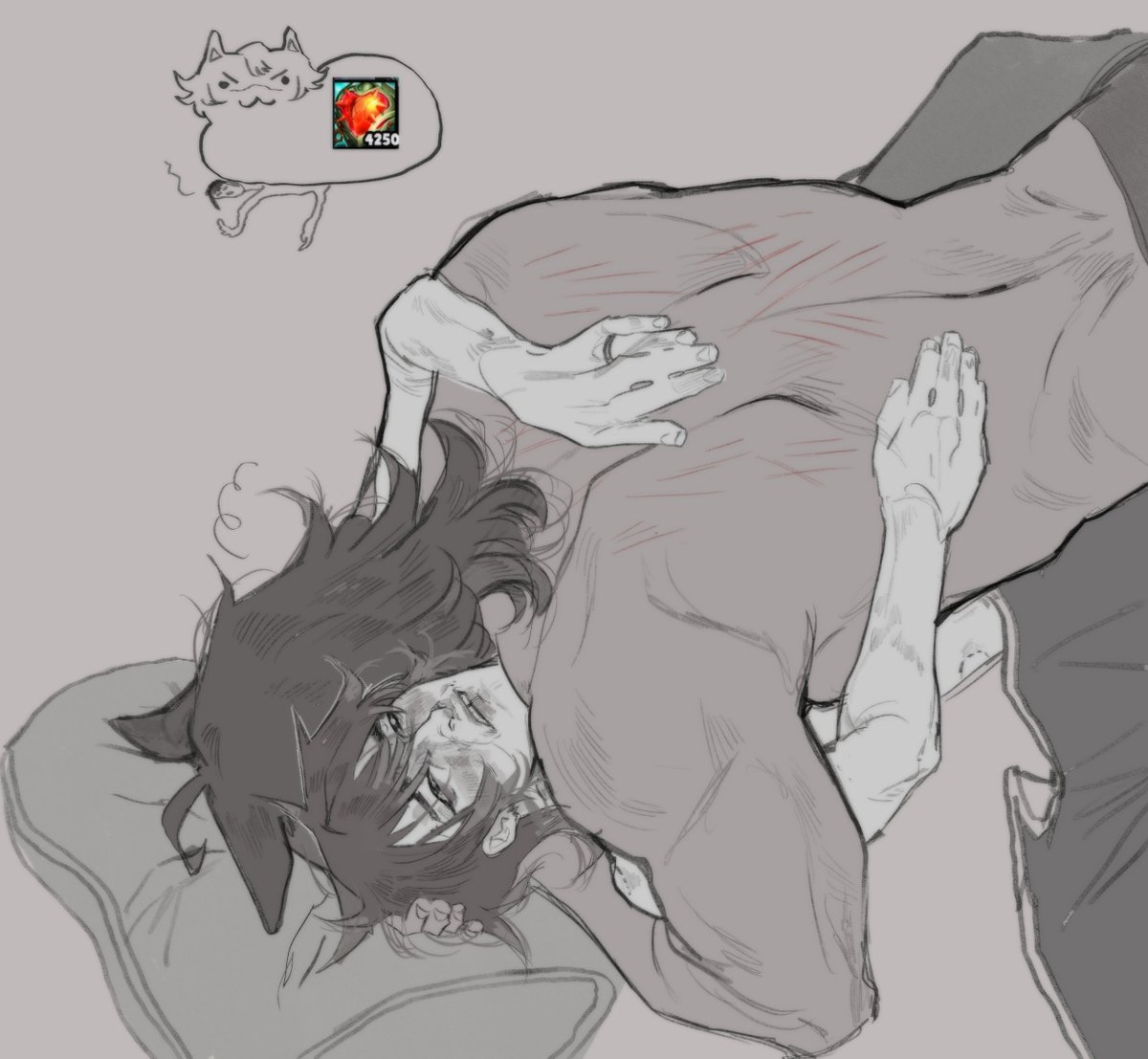 gray_esteem's tweet photo. I'm done for today (this time fr) 
Goodnight! 
#heartsteel #sett #aphelios #settphel #fanart #art https://t.co/hmC5rZzUL3