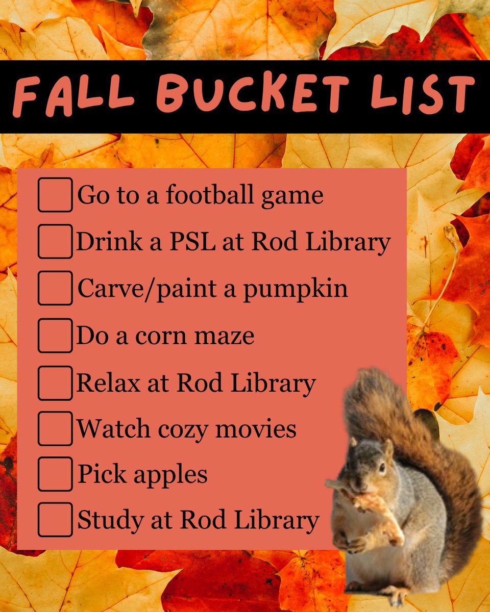 RodLibrary's tweet photo. Get excited . . . It's officially fall! 🍂🍎🏈🎃 https://t.co/e65SphbfjY