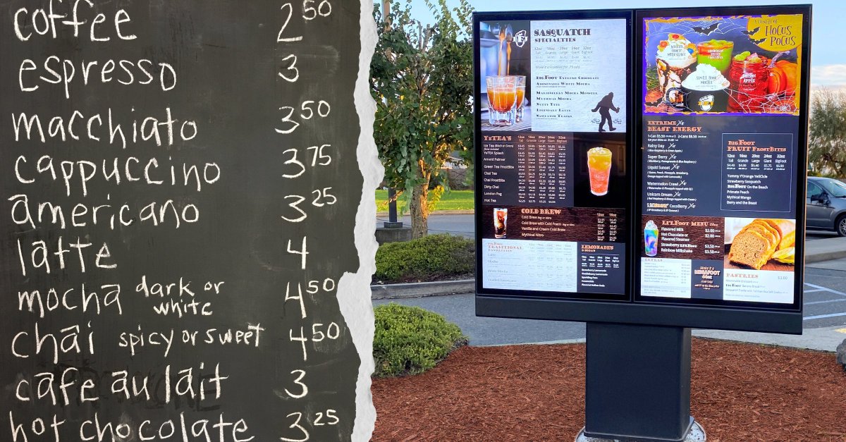 PeerlessAV's tweet photo. This is your sign... that you need better signs.

Today is #NationalCoffeeDay, which means an excellent excuse to run and grab an extra cup today. Your signage must be bright, easy-to-read, and aesthetic to attract and keep customers.

Learn more: https://t.co/E8T8hMWIk0 https://t.co/FKnBq4SCZs