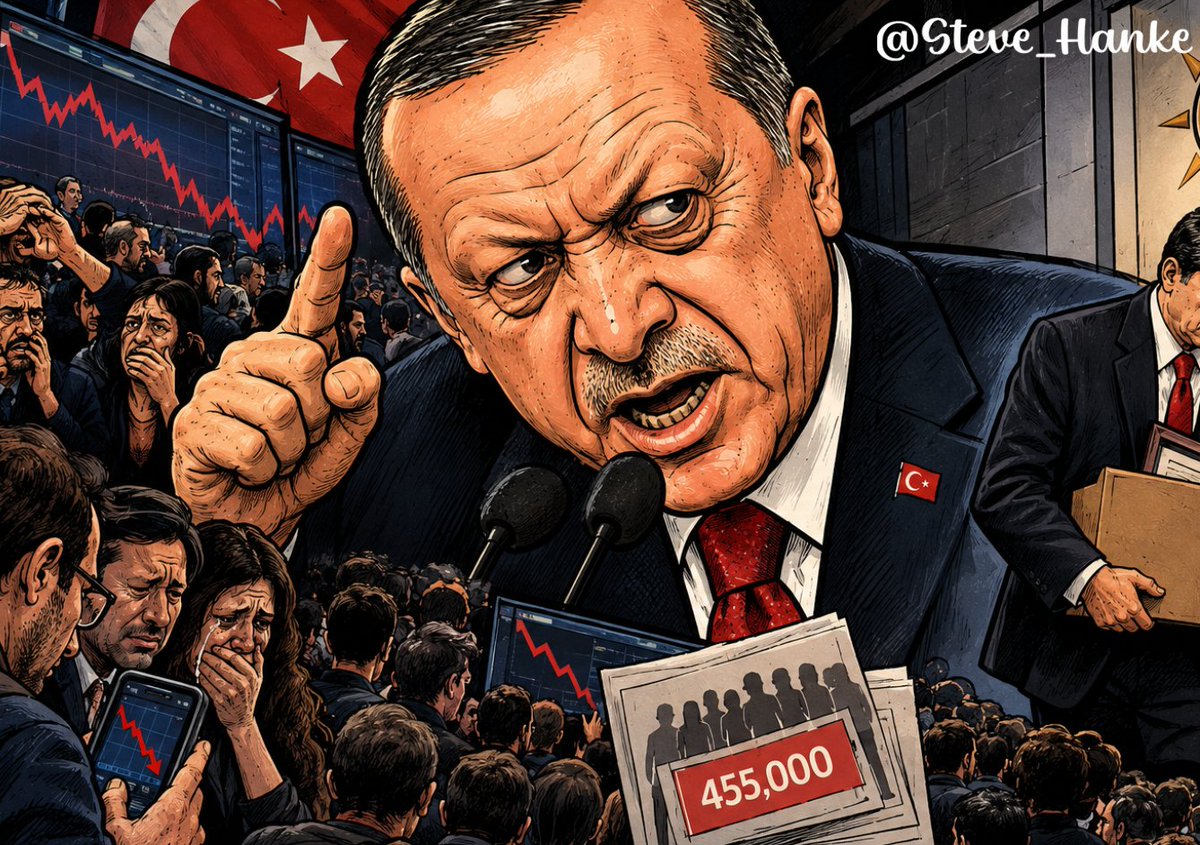 steve_hanke's tweet photo. #TurkeyWatch🇹🇷: Pres. Erdoğan called Turkey's $18.3 billion fund scandal "a limited problem in the fund market."

REALLY?

The scandal affected 455,000 investors. And Erdogan's own party's deputy chair, Fatma Betul Sayan Kaya, resigned over insider trading allegations. https://t.co/UFEdDlhIfv