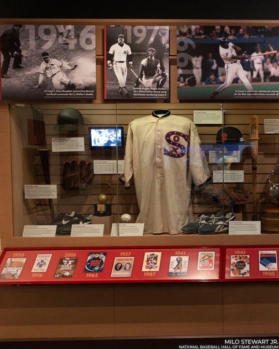 baseballhall's tweet photo. Who will make history this postseason?

Our new-look Autumn Glory exhibit features artifacts, documents and photos that tell the story of the modern World Series, early champions and title-series history from additional leagues: https://t.co/hUC7mAR9jo https://t.co/ygbf08reCR
