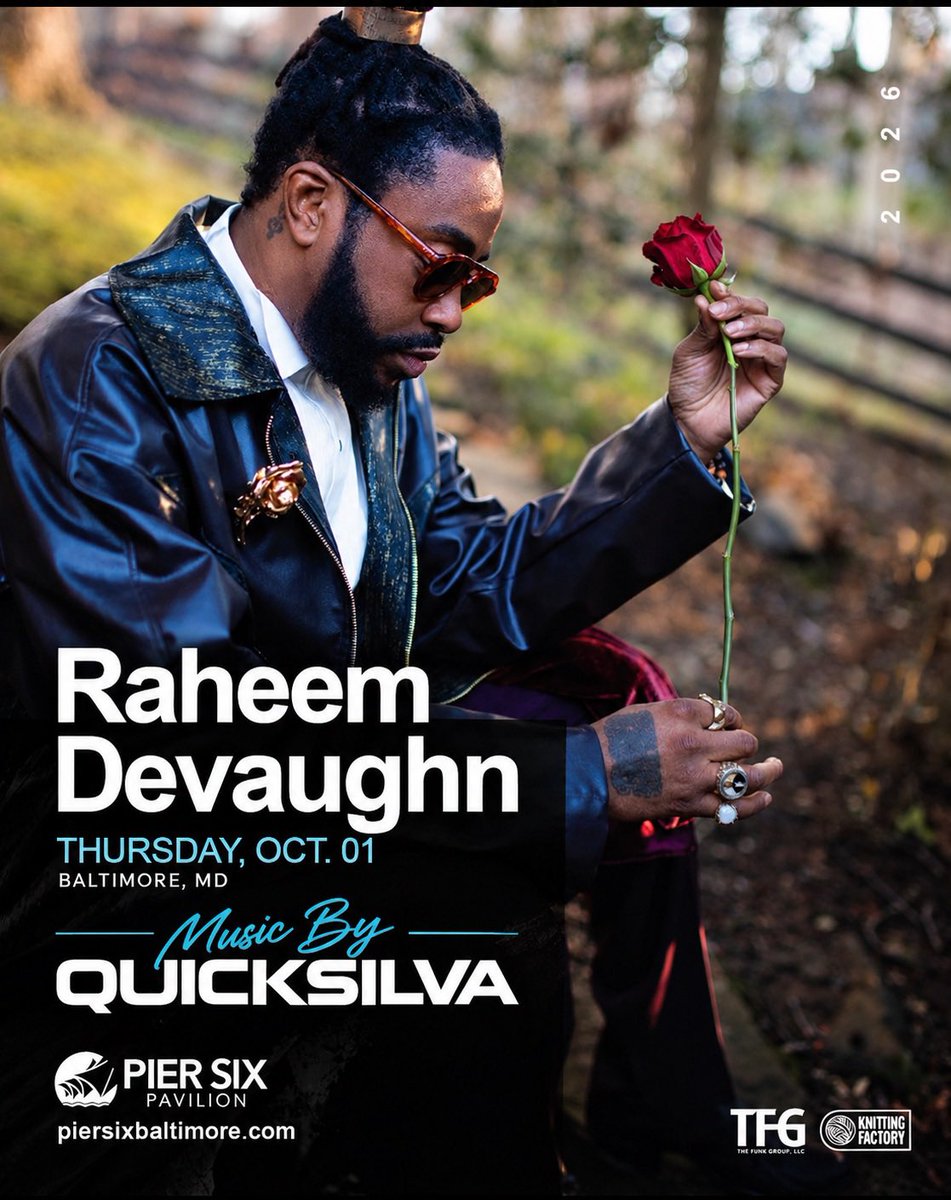 DJQUICKSILVA's tweet photo. BALTIMORE 🗣️”QUICKSILVA IS HERE”‼️

Excited to share the stage with my Fam @RadioRah This Thursday @PierSixPavilion 🔥

P.S. If you have never seen Raheem live he is Hands Down one of the BEST live performers of our time #InReLife 

#QuickSilvaIsHere #RaheemDevaughn #QuickSilvaShow #Baltimore