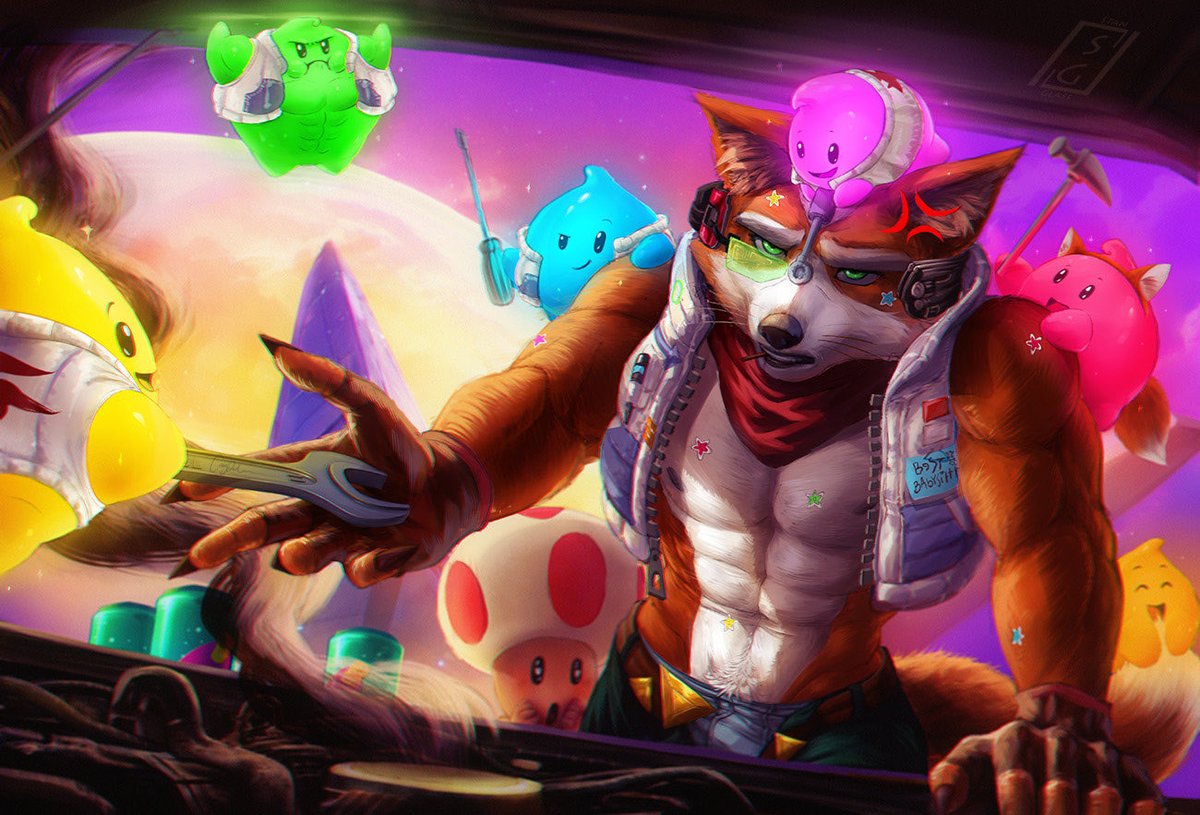 Stanglassdraws's tweet photo. Starfox reporting for babysitting duty ⭐️🦊 https://t.co/6jgMQzbHPi