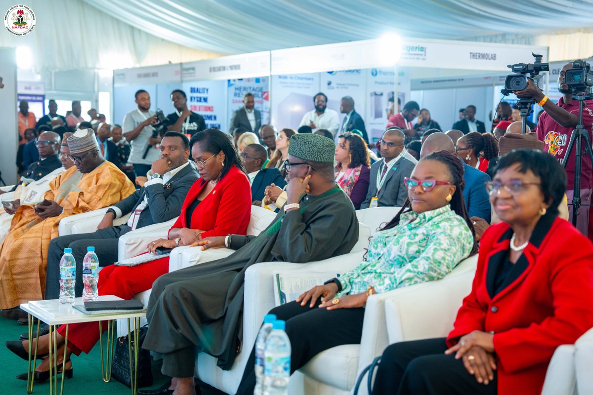 NafdacAgency's tweet photo. Yesterday, the Director-General of NAFDAC, Prof. Mojisola Adeyeye, was the Guest of Honour at the 8th Nigeria Pharma Manufacturers' Expo, organised by @OfficialPMGMAN and PGE Expo PVT Limited in Lagos, where she called on international partners to support the establishment of vaccine manufacturing facilities in Nigeria, particularly fill-and-finish modular vaccine production.

She noted that closing this gap would enable NAFDAC to attain WHO Maturity Level 4 (ML4) and achieve Lot Release certification for vaccines, the only outstanding benchmark in the Agency's path to full global regulatory recognition.

Prof. Adeyeye highlighted the Agency's landmark achievements, including a 70% reduction in the importation of products under the 5+5 Policy and Ceiling Initiative, successful re-certification of WHO Maturity Level 3, the first in Africa, and the WHO pre-qualification of NAFDAC's Yaba laboratory in 2023.

She also commended President Tinubu's 2024 Executive Order for unlocking critical incentives for local pharmaceutical manufacturers.

The Chairman of PMG-MAN, Mr. Oluwatosi Jolayemi, commended Prof. Adeyeye for her steadfast leadership in driving GMP compliance and aligning Nigeria's pharmaceutical industry with international best practices, noting that NAFDAC's policies are already transforming the ecosystem.